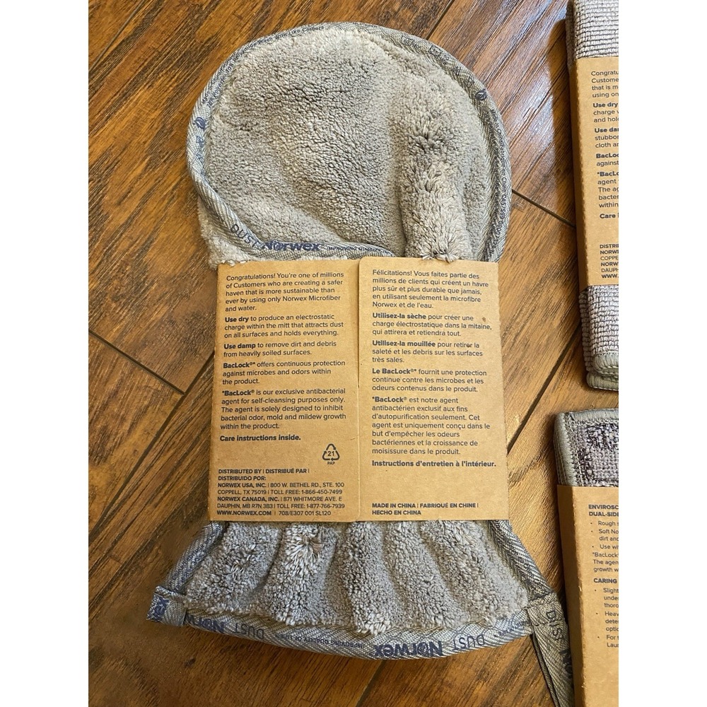 New Norwex Dusting Mitt EnviroCloth Enviroscrub Bundle Kit Cleaning Set - Picture 3 of 8